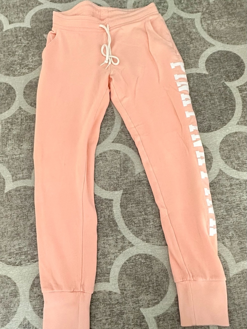 PINK Victoria's Secret Women’s Peach Jogger Sweatpants with Side Script